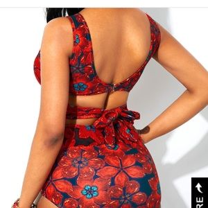 Tie Back High Waisted Floral Two Piece Swimsuit 👙